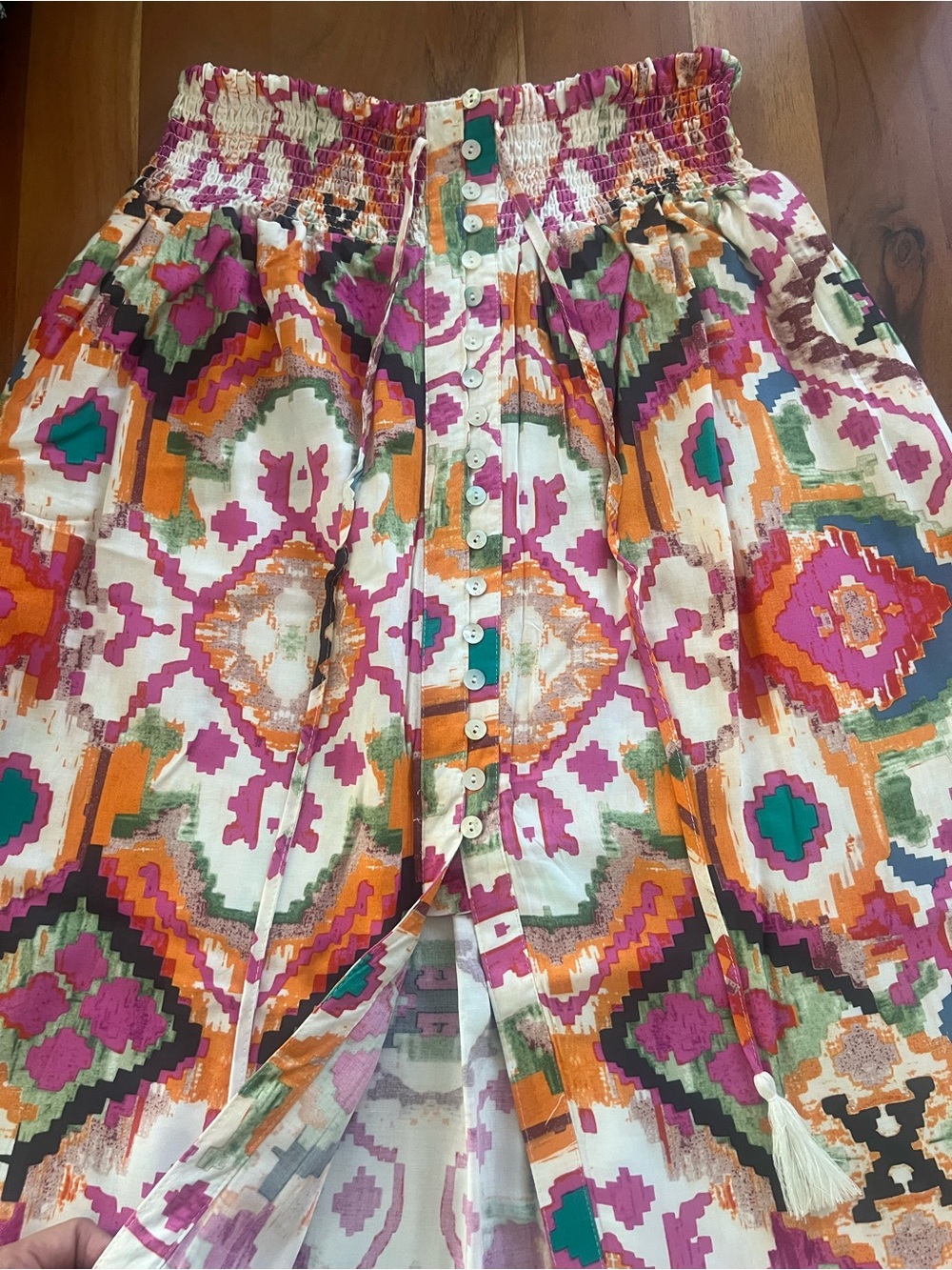 Christian Siriano Pink Orange Multicolor Geometric Maxi Skirt - Picture 8 of 9